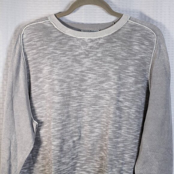 Tommy Bahama Reversible Size XL grey marled long sleeve lightweight sweater - Picture 2 of 14